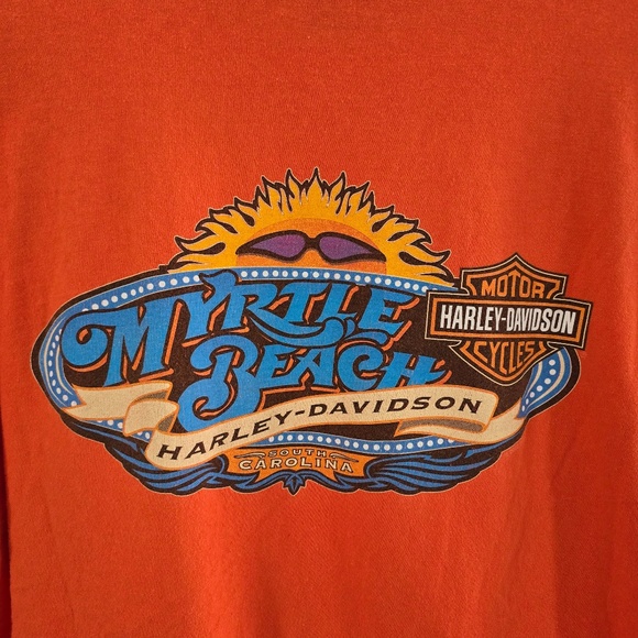 2003 Harley Davidson T-Shirt (w/flames) - *Myrtle Beach, SC* (Back side) - Picture 10 of 11